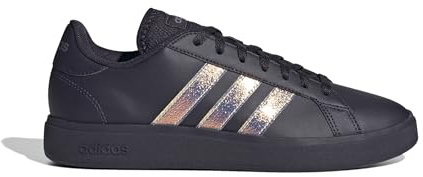 adidas Grand Court Base 2.0 Shoes, Scarpe Donna, Aurora Black/Aurora Black/Shadow Violet, 36 2/3 EU