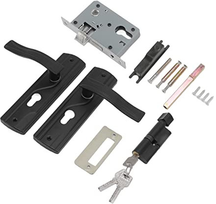Biitfuu Serrure de Poignée de Porte avec Clés Chambre à Coucher Ménage Universel Serrure Muet Intérieur Levier pour Clé Cylindre