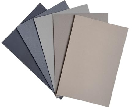 MAIMOUFIN Geschliffenes Pastellpapier, Probepackung mit 5 Bögen, Künstler-Zeichenpapier, kleine Größe, gemischte Farben, Kunst-Schleifpapier für weiche, Ölkohle-Pastellkreiden (27,2 x 19,1 cm)