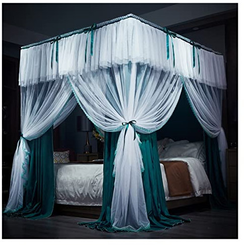 itonc Bett Vorhang Luxus Bett Baldachin Etagenbett Baldachin Bett Vorhang Mit Edelstahl-Rohr-Halter, Vier Jahreszeiten Universal (Farbe : A2, Größe : 200X220X200Cm)