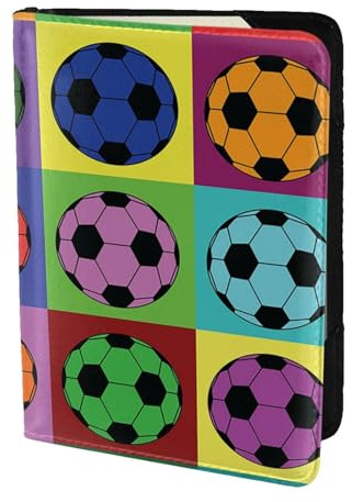 YUNWEIKEJI Bunter Fußball, Reisepasshülle PU Leder Reisebrieftasche Reisepasshülle Reisepasshüllen 5,5 Zoll