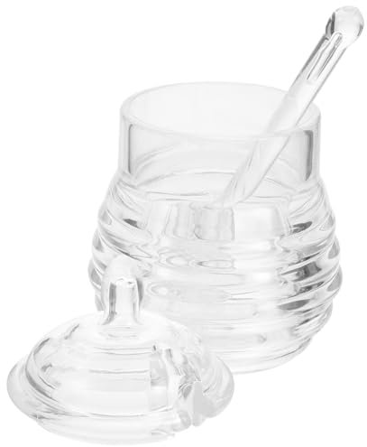 CVNIMV 2 Sätze Transparenter Honigtopf Leere Honiggläser Honigflaschen Honigglas Glas Plastikbehälter Honigspender Mini Computer Glas Saucenflaschen PC Plastikglas Gewürzglas re