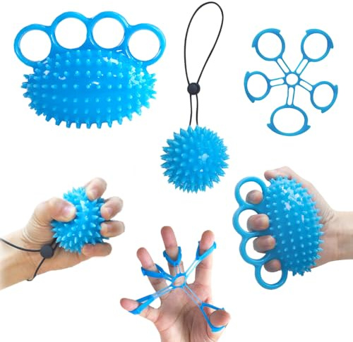 Abiemuce Igelball Weich Gummi Knetball Fingertrainer für Hände Therapie | 3 Stück Handtrainer für Fingerkraft Training Arthritis Hand Ball Fingerstretcher Arthrose Training Griffstärkung,3 Stärken
