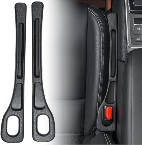 2PCS Riempitivo per Sedili Auto, Spazio di Riempimento per Fessure Anteriore, Car Interior Accessories for Most Cars Trucks SUVs, Organizer per Riempimento Fessure Tra I Sedili (Nero)