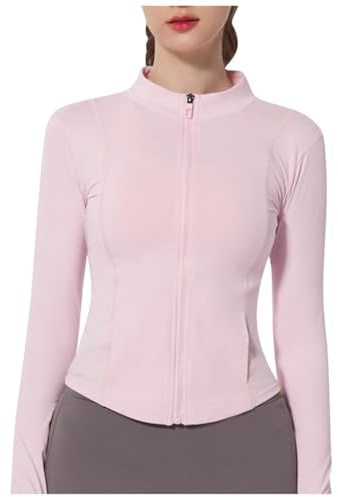 Bastwahl Skims Sport Jacke Damen Y2K Fitness - Laufjacke Atmungsaktive und Leicht Sportjacke Langarm definieren Jacke mit Daumenloch für Fitness Trainingjacke Jacke