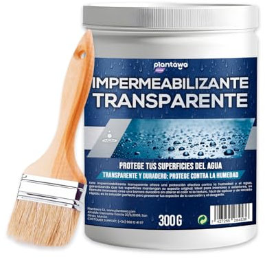 Plantawa Impermeabilizante Transparente 300g | Revestimiento impermeable definitivo, Genera Película Protectora, Resistente al Agua y Humedad, Revestimiento Impermeable para Interiores y Exteriores