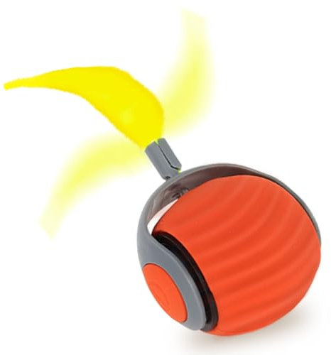 Pelota Interactiva para Gatos, Juguete interactivo para gatos Cola esponjosa Bola de juguete interactiva inteligente para mascotas Bola de persecución automática para gatos pequeños de interior
