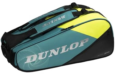 DUNLOP SX-Performance Tasche für 8 Schläger, Blaugrün-Schwarz-Gelb