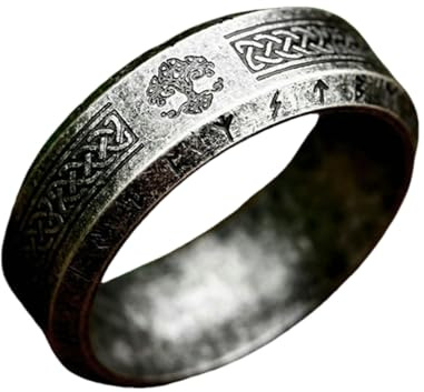 Bague simple en acier inoxydable Nordic Viking Nœud celtique Bague pour homme en acier titane