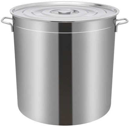 Olla de acero inoxidable con tapa, olla universal de grado industrial y olla sopera de acero inoxidable, para cocinas de gas, inducción y cocinas comerciales, ahorro de energía y fácil de limpiar