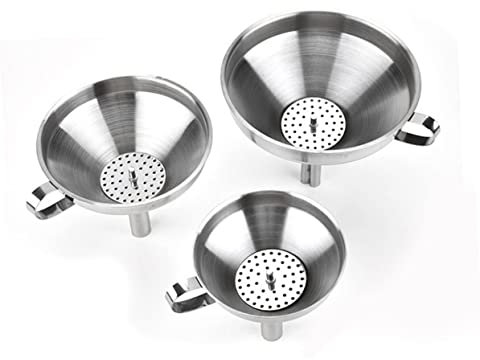Zerodeko Imbuto Cucina Acciaio Colino Filtro Disco Rimovibile Strumenti Travaso Liquidi Secchi Polvere Uso Olio Salsa Soia Manico Anello Parete Liscia Danneggia Inclusa