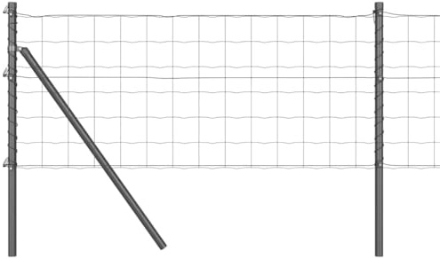vidaXL Stängsel med stolpe Grå 0,6 x 50 m Stål och PVC, Trädgårds- och terrassstaket, moderna utomhuspaneler, hållbart skydd, stiligt avskildhet, praktisk set