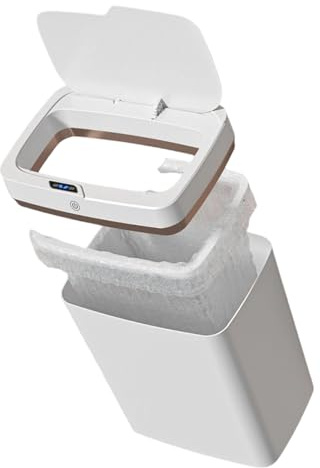 Yulokdwi Cubo Basura Automático Sin Contacto - Cubo Automatico Para Bano Sin Contacto | Automático Abre Silencioso 18 Litros Para Personas Mayores, Niños, Adultos