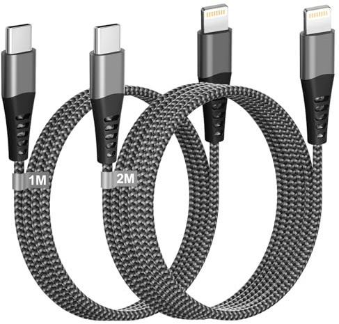 Câble iPhone USB C 1M+2M, [Certifié Apple MFi] Cable USB C iPhone Charge Rapide Câble USB C vers Lightning Cable Chargeur iPad Câble Lightning Type C Cordon pour iPhone 14 Pro Max/14 Plus/13/12/11/X