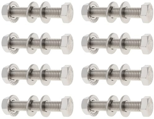 YINETTECH Lot de 8 écrous Et Rondelles M8x50 Mm pour Boulons de Collecteur d'échappement 16044221 Compatible avec Audi A4 (1997-2015) N0402622