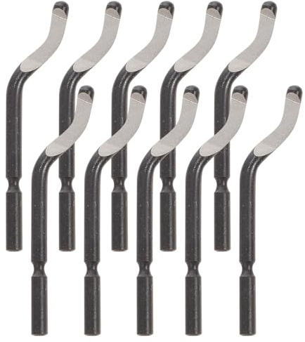 FRCOLOR Set 10 Lame per Utensile Sbavatura Metalli e Plastica Manico Antiscivolo, Utensile per Sbavatura Manuale di Rame, Alluminio e Pvc, Strumento Portatile per Uso Domestico