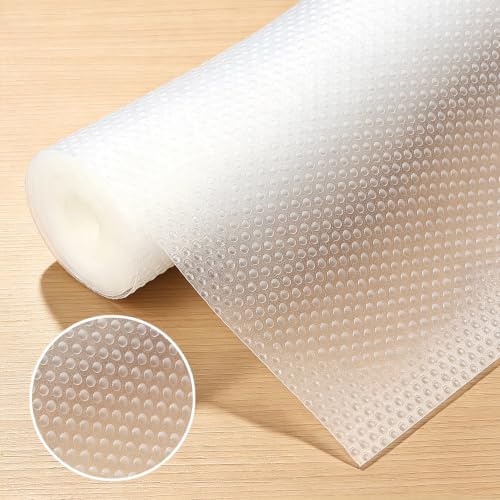 Xujinsongg Drawer Liners 30x500cm, Non Slip Liners for Kitchen Cupboards | Non-Adhesive Cabinet Liner, Waterproof & Cuttable Cupboard Liner, EVA Fridge Shelf Liner for Shelves, Shoe Racks