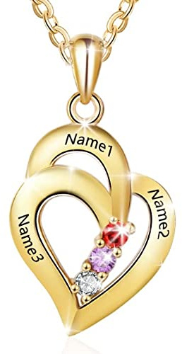 Personalisierte Sterling Silber ketten mit Simulierte Birthstone Halskette Echt Silber Gravur für Frauen halskette für mama mit gravur…