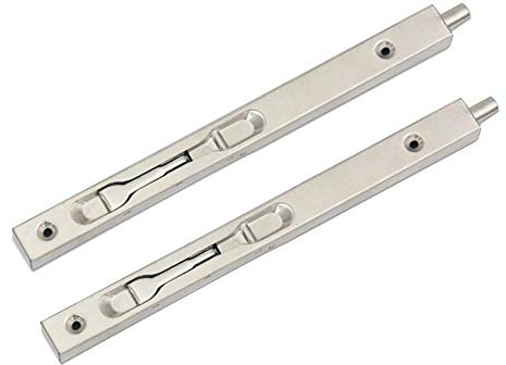 NUZAMAS Türriegel, Schieberiegel, verdeckter Türriegel, Sicherheitsverriegelung, Edelstahl, gebürstet, 25 cm lang, 2 Stück