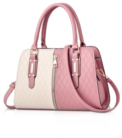 NICOLE & DORIS Schultertasche Damen Mode PU Leder Schick Shopper Handtasche Umhängetasche Tote Handtaschen mit Quasten rot