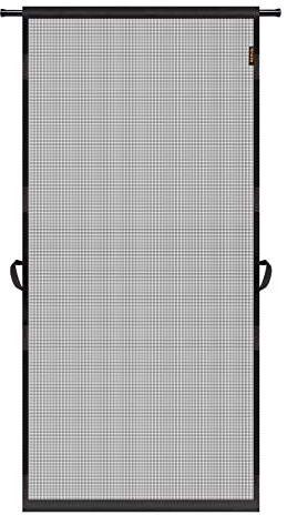 MAGZO Hanging Screen Door, Fits Door Size 30 x 80 (Curtain Size 32'' x 81''), Upgraded Fiberglass Mesh with Tension Rod&Hook&Loop (One Piece Can be Installed in 2 Ways), Weighted Bottom, Grey