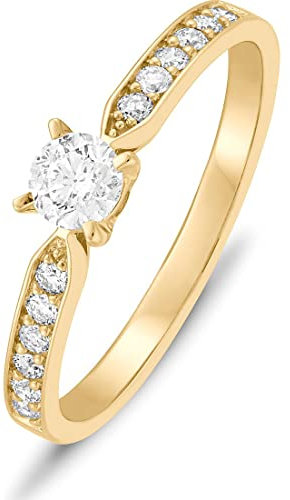 CHRIST Damen-Damenring 1 Diamant 56, Gelbgold 32000193