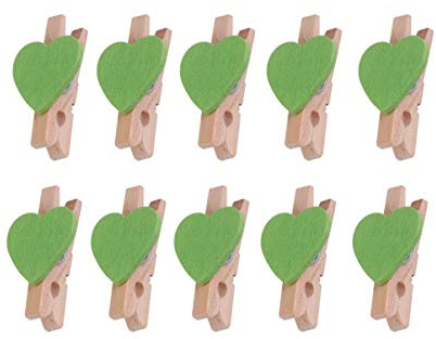 Toddmomy Clips en Bois Mini Coeur 1.18X0.71 Pouces 50 Pièces Pince Photo Amour pour Décoration Maison Cartes Cadeaux Scrapbooking Pratique