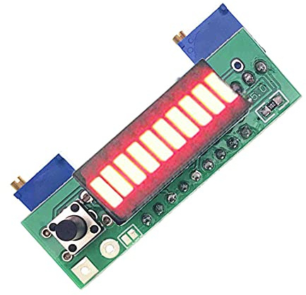 Reland Sun LM3914 LED-Anzeige-Set, 10 Segmente, 5 V, 12 V, Batteriekapazität, Rot
