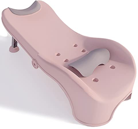 Justerbar barnschampostol är lämplig för 3-10 år gammal bad sits badkar hushåll hopfällbara fuktsäkra kläder design rosa