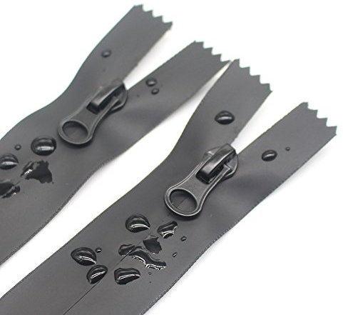 MebuZip 20 cm 6 Stück wasserdichter Reißverschluss nicht teilbar #5 Wasserdicht Reißverschlüsse, TPU, Schwarz