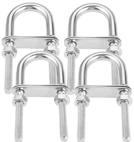 4 Stück U Bolzen, M5 M6 M8 M10 M12 Edelstahl 304 Bügelschraube Gewindebügel mit Mutter Platte