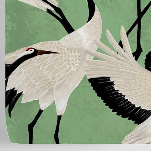 WALLPAPERS 4 BEGINNERS - Ökologische Reiher Tapete | DIY 8 Bögen 100x70 cm | Einfache Anbringung und Entfernung | Italienisches Design, Grüne Farbvariation, 5,5 m²