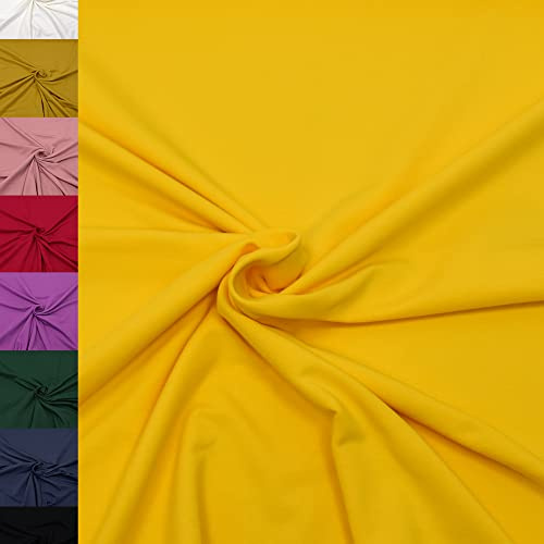 MAGAM-Stoffe Elias Sweatstoff uni innen angeraut und weich Meterware ab 50cm (03. Gelb)