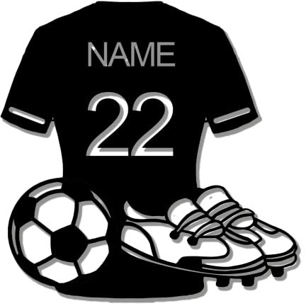 Personalised Soccer Uniform Name Sign with Colorful Light, Metal Monogram Sign Wall Decor Personalised Sport Gift for Family Friend