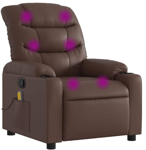 vidaXL Massagesessel Braun Kunstleder