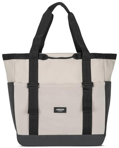 LARKSON Strandtasche - Smilla - Badetasche mit Reißverschluss - Shopper Tasche Damen & Herren - Familie Strand Beach - Einkaufstasche aus Recyceltem PET