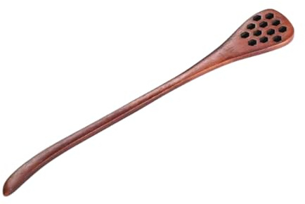 YSSZAM Brown Honey Dippers, Handmade Spoon Stirrer, Long Handle Honey Dipper Mixing Stick, Wooden Honey Dipper, Handmade Honey Drizzler for Kitchen and Dining