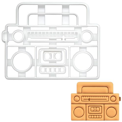 BAKERLOGY Emporte-pièce Radio-cassette - Conception détaillée d'emporte-pièces pour la pâtisserie et l'artisanat, adaptée au fondant, à la pâte, à l'argile
