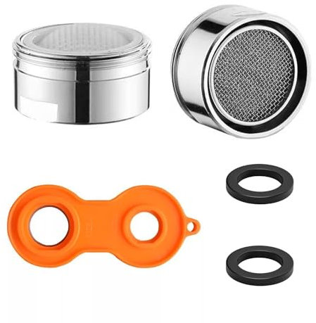 QZKJQDD Wasserhahn Aufsatz, Perlatoren für Wasserhähne, Perlator, Wasserhahn Sieb, Perlatoren für Wasserhähne, Wasserhahn Filter, Filter mit Dichtung für Küche und Badezimmer
