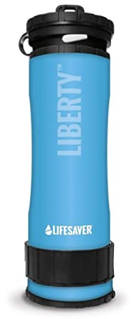 LifeSaver® Liberty Bouteille filtrante (400 ml) | Gourde filtre 99,9999 % des bactéries | Traitement de l'eau potable pour le camping jusqu'à 2 000 l | Désinfectant d'eau portable pour la randonnée