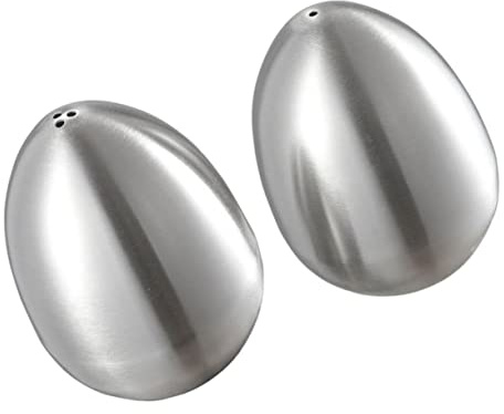 SHOWERORO Ensemble De 2 Salières Et Poivrières En Acier Inoxydable Forme Œuf Distributeurs À Épices Pour Cuisine Rangement Pratique Et Décoratif