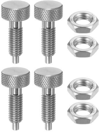 QUARKZMAN 4pz Perno Molla M8x1.25 Dimensione Filetto Dia.4mm Perni Rilascio Rapido Retrattili Acciaio Inossidabile Tipo Blocco per Attrezzature Industriali