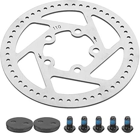 5 trous Rotor de disque de scooter électrique, 110 mm / 4,3 pouces de roue arrière disque de roue arrière du frein acier de modification du vélo en acier inoxydable avec plaquette