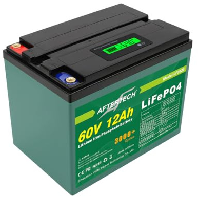 AFTERTECH 60v 12Ah LIFEPO4 PACCO BATTERIA RICARICABILE LITIO FERRO FOSFATO PILA 3000+ CICLI PROFONDI 64v 768wh