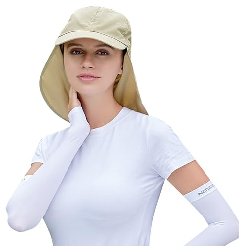 DAVBNM TYXHXTF Waterproof Baseball Cap Mens with Neck Flap, Outdoor Brim Sun Legionnaires Hat, UV Protection Sun Hats Women, Sun Safe Bush Cap Gents and Long Neck Cover Hiking Breathable Adjustable