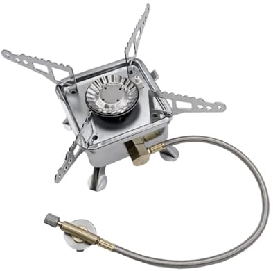 UPKOCH Réchaud Gaz Portable Mini Brûleur Camping Résistant Vent Cuisinière Extérieur Pique Randonnée