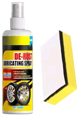 Generico Spray Antiruggine per Metallo | 100ml per Sottoscocca con Spugna | Spray per Rimozione Ruggine Antiossidante per Disco Freno Ruota Auto Moto Roulante | Bagno Toilette Cucina
