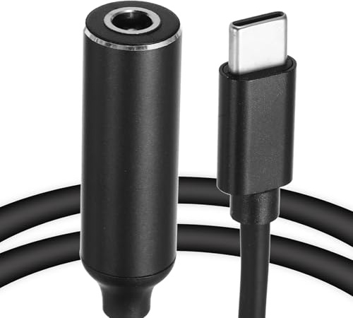 sourcing map 0.6FT USB C to DC PD Power Fast Charging Cable, 5.5mmx2.5mm 65W/5V/9V/20V DC Power Cable, Type C Input 3.25A Adapter Jack Converter for Router, Camera, TV Box, Desk Lamp(Black)