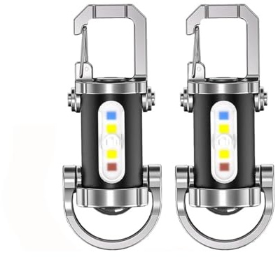 Llavero portátil recargable brillante linterna cargador de teléfono, mini llavero LED, linterna impermeable con 3 modos de luz para camping, viajes, al aire libre (2 piezas)