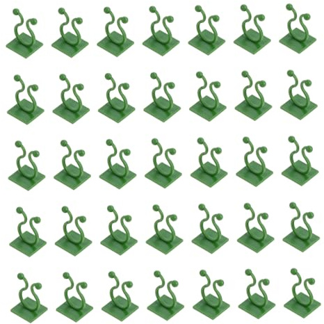 SEWACC Fijador de Plantas Verdes 100 Piezas de Plástico, Fácil de Instalar | Soporte para Flores y Plantas, Efectivo en Fijación, Color Verde, Ayuda al Crecimiento, Uso en Jardín